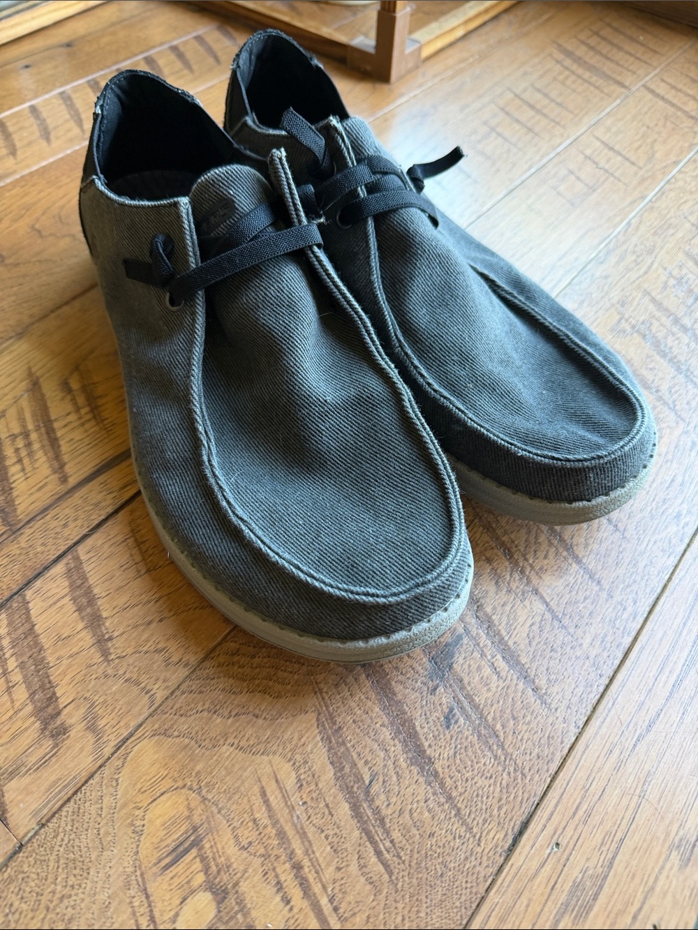 Men’s—Sketchers-slip on gray canvas
